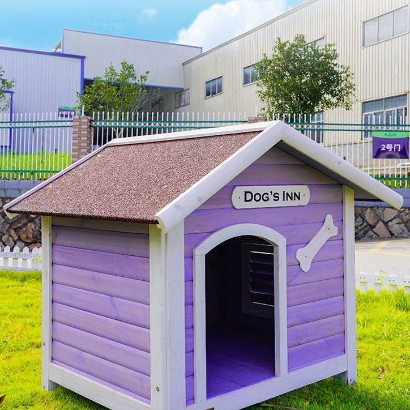 Casa para perros de madera maciza, casa grande para perros al aire libre, parque para perros, mascotas, cama para cachorros, caseta para perrera, casitas y habitaciones para vivir - imagen 3