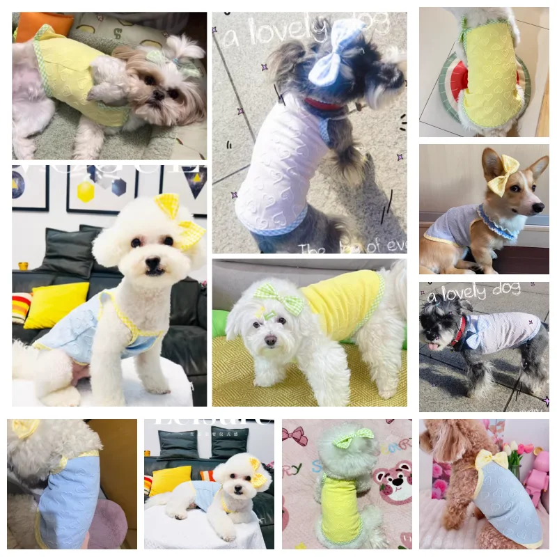 Lindo chaleco para perro, ropa con tirantes para perro, con lazo, Chihuahua, Pug, Bichon, ropa rosa refrescante, disfraz de verano para perro, camisas para gato - imagen 2