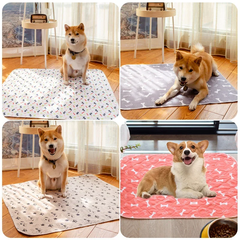 Alfombrilla impermeable para pañales de mascotas, almohadilla reutilizable para orina de perros y gatos, lavable, estampado de pata de hueso, funda de asiento para sofá cama - imagen 5