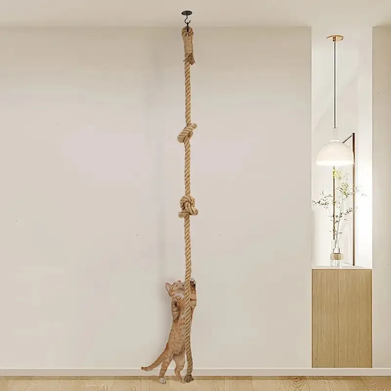 Poste de escalada de cáñamo 3 m para gatos - trepar en interior - imagen 3