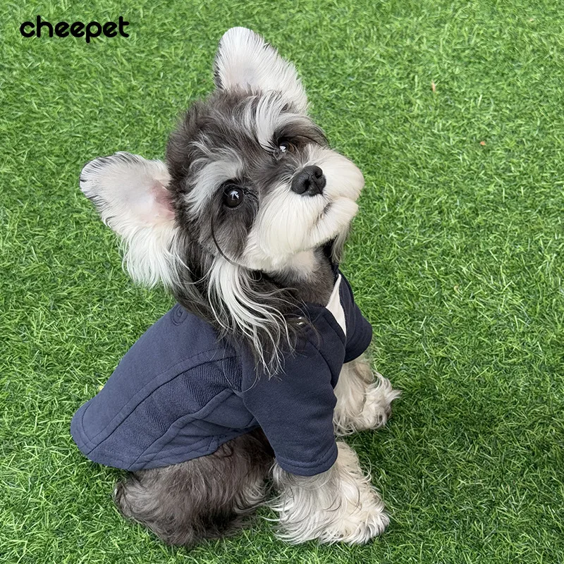 Sudadera con capucha de perro de dos piezas falsa de dos patas de Color sólido para razas pequeñas, ropa ligera para exteriores de primavera y verano, Schnauzer, Bichon - imagen 4