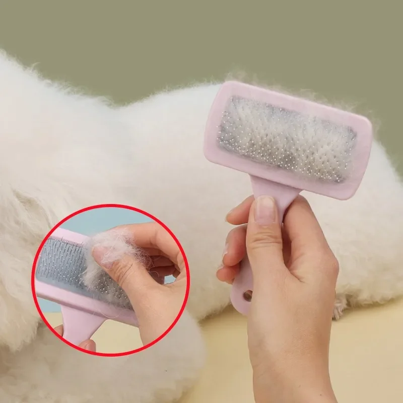 Peine removedor de pelo para mascotas, cepillo de masaje para gatos, peine de pelo para perros, cuidado de mascotas, protección de la piel, cepillos para perros con apertura de nudo de lana - imagen 2