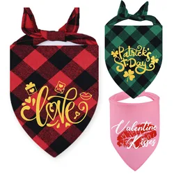 Bandana tartán para perros y gatos - diseño festivo San Valentín