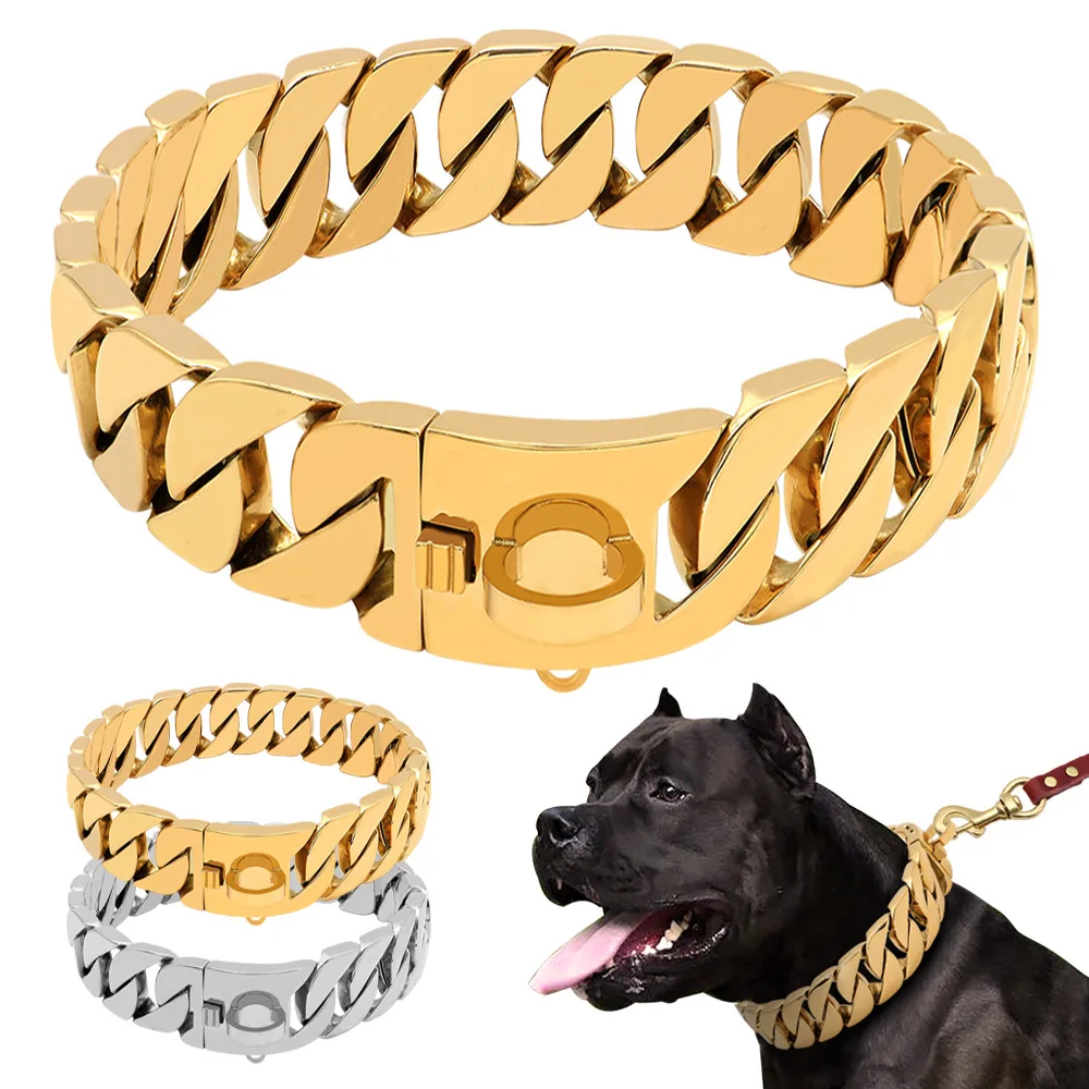 Collar eslabones acero inoxidable para perros grandes Pitbull Bulldog - imagen 4
