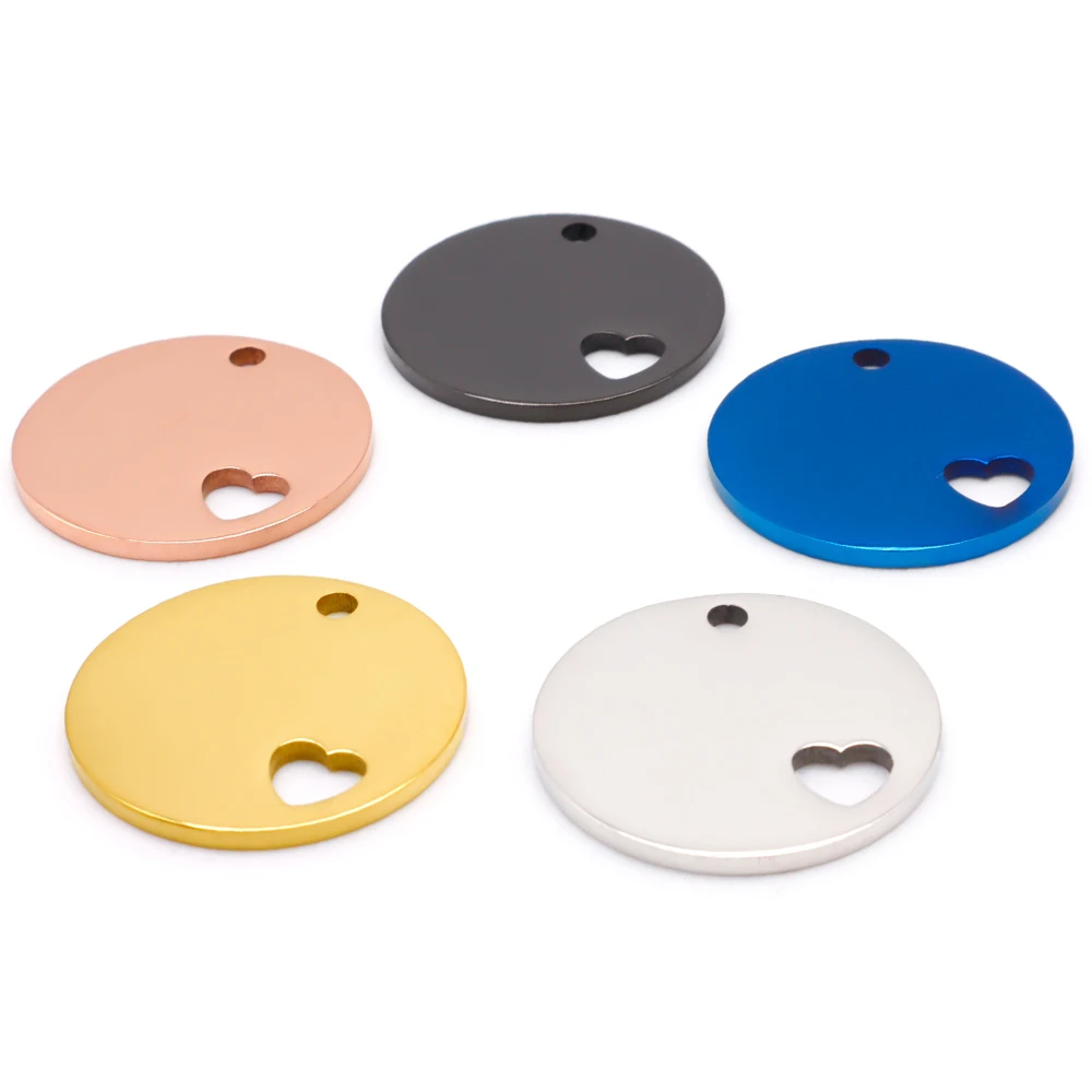 100 Uds etiqueta de acero inoxidable etiqueta de identificación en blanco identificación de mascotas Collar de gato al aire libre colgante Halterneck accesorios de Metal de personalidad - imagen 3