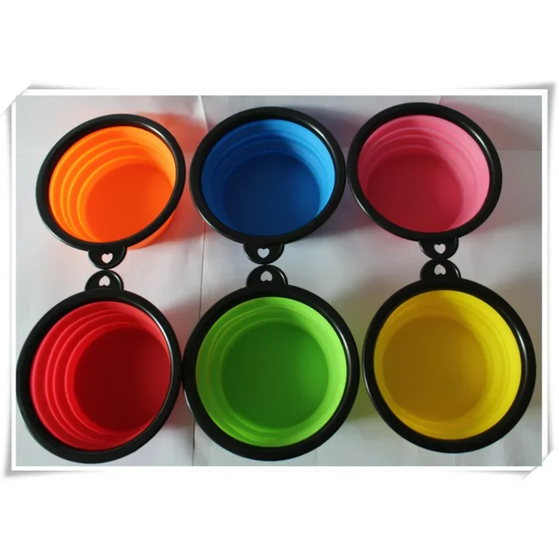 Cuencos plegables para perro, recipiente portátil de viaje para comida de perro, cuenco de agua con tapa y mosquetón, contenedor de comida para mascotas para interiores y exteriores - imagen 4