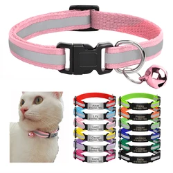 Collar reflectante para gato ajustable con placa ID y campana
