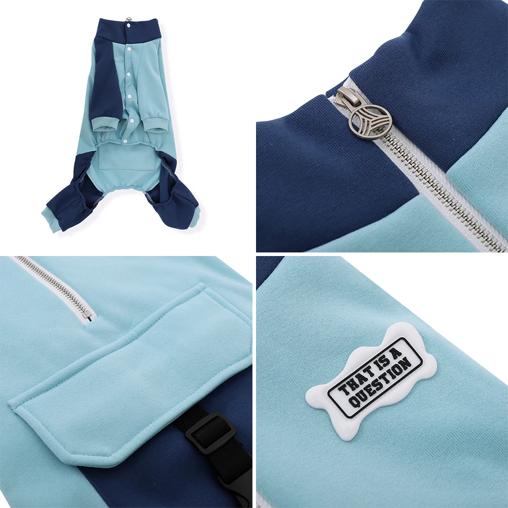 HOOPET-Chaqueta deportiva para perros, ropa de cuatro pies para perros, Labrador Retriever, Golden Retriever, abrigo para perros grandes de otoño con cremallera, cálido - imagen 5