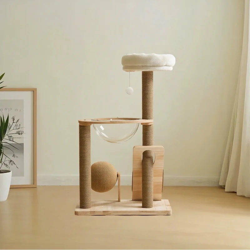 Marco de escalada para gatos con poste rascador vertical nido compacto - imagen 2