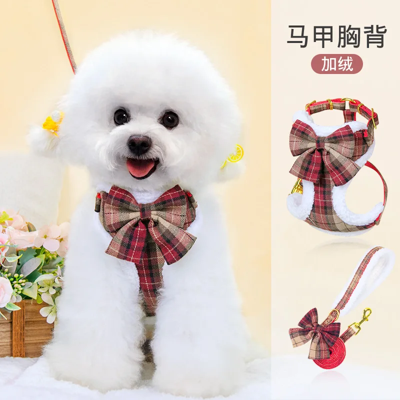 Arnés suave para perros y gatos, chaleco Pland, arnés para cachorros, conjunto de correa ajustable para perros pequeños y medianos, arnés de entrenamiento para caminar