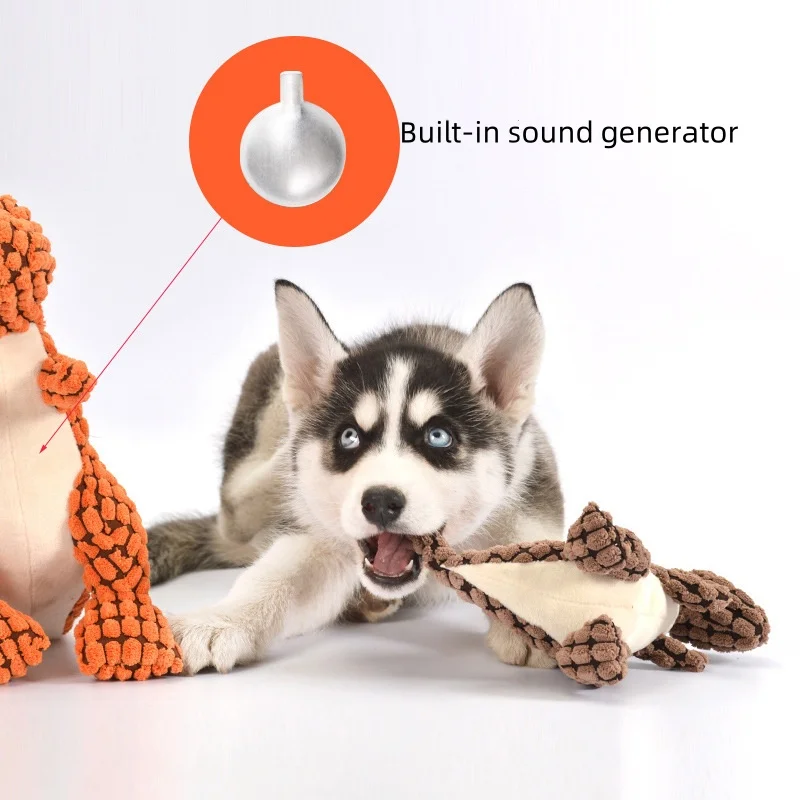 Nuevo perro masticar relleno divertido dinosaurio forma gatos lana de maíz juguete Vocal aplicar al entrenamiento ejercicio simulación Animal Chihuahua juguetes - imagen 2