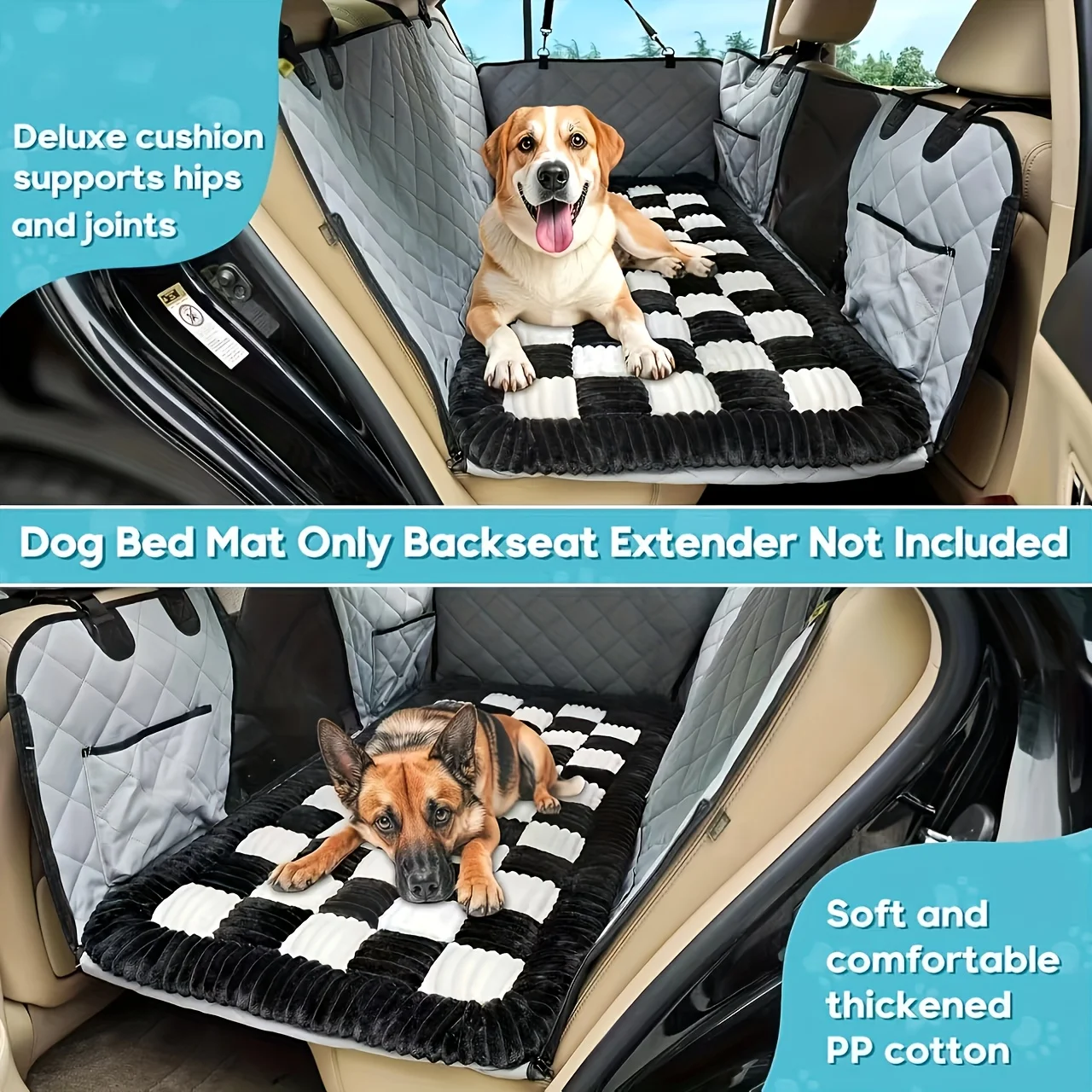 Protector coche perro antideslizante con extensor de asiento cama malla - imagen 4