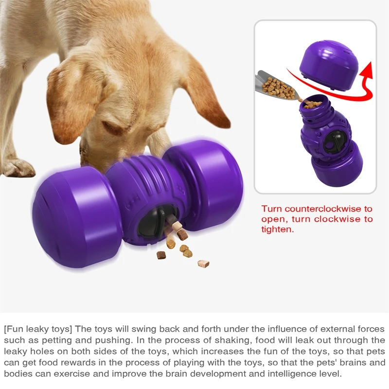 Comedero lento para perros, dispensador de comida ajustable con bola de polea, Wag, juguete Indestructible chillón para Chewer - imagen 5