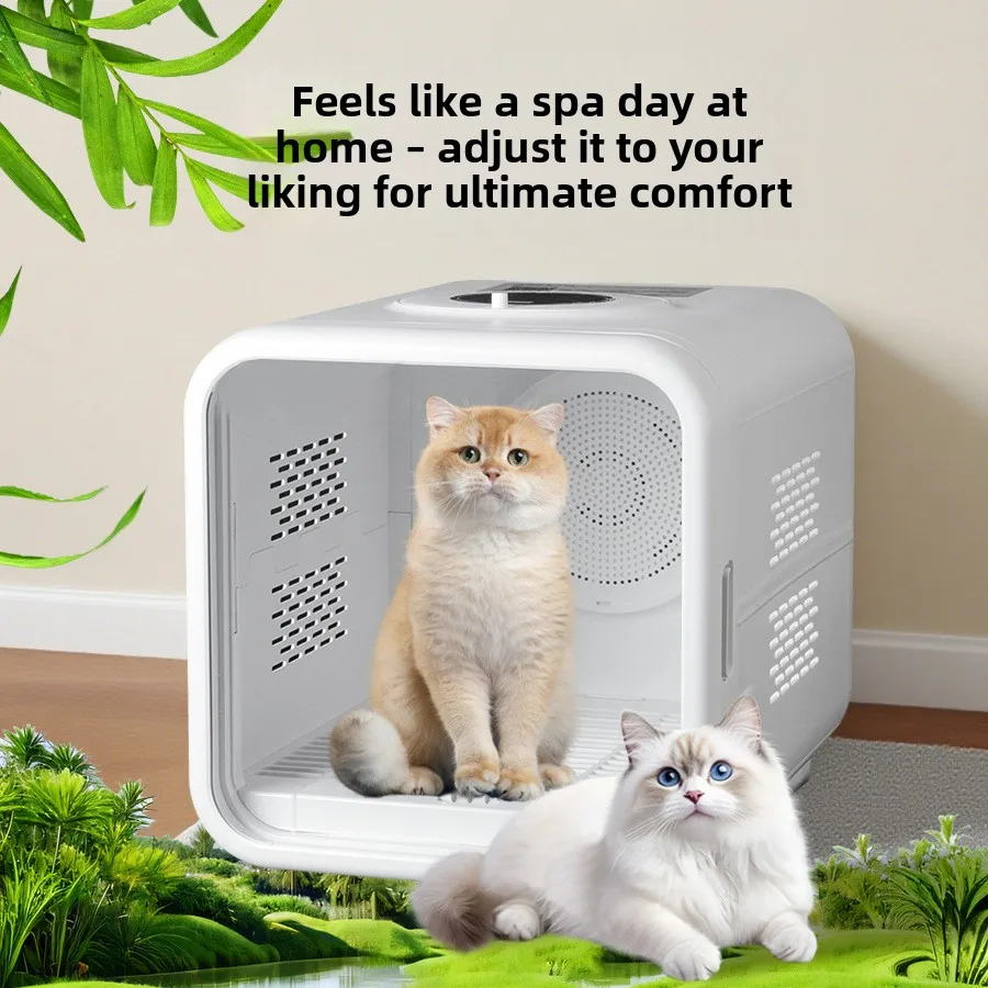 Caja de secado para mascotas, artefacto de secado para gatos, baño para perros, secador silencioso automático para mascotas, suministros para gatos