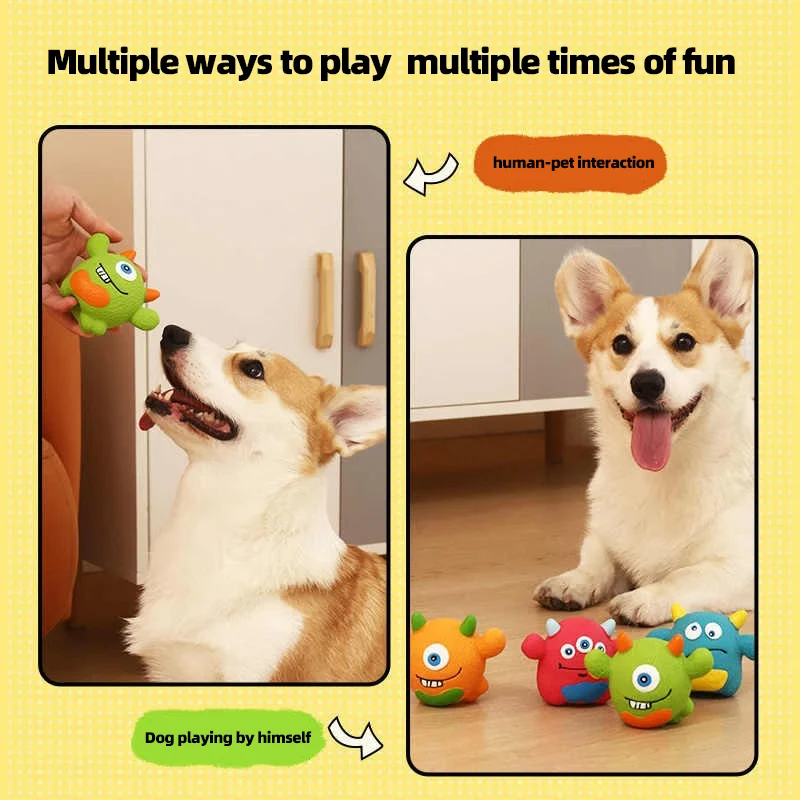 Hoopet-juguetes para masticar de látex para perros, cachorros, Bulldog de peluche, alivio de la dentición, juguetes con sonido peculiar, suministros para mascotas - imagen 4