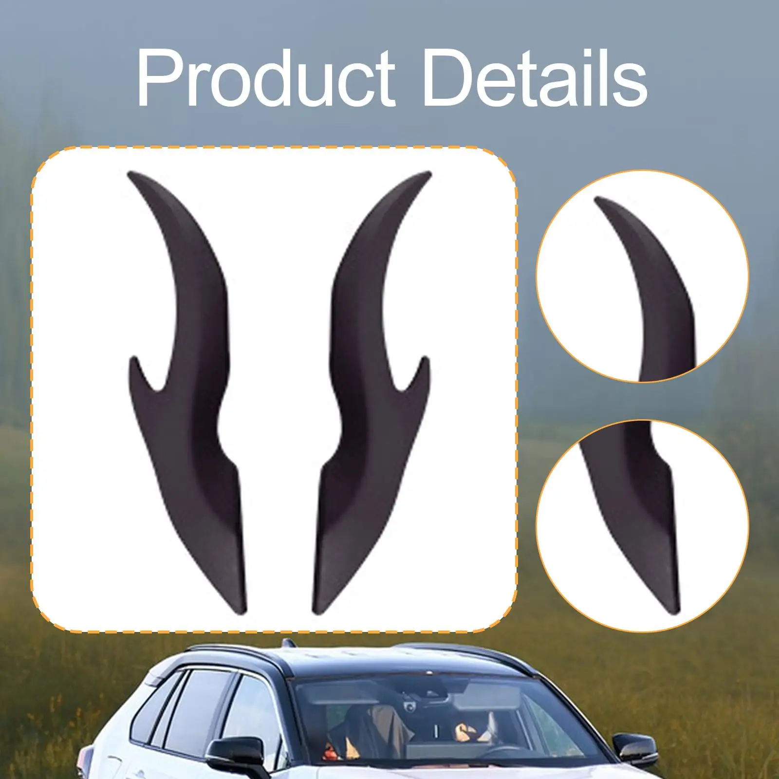 2x 3D Dragon Horns Sticker Creative SUV Christmas Gift Decoration Accessories Lightweight Foam Horns Car Dragon Horn Elasticity