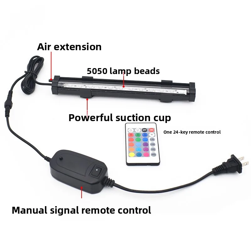 Luz LED RGB con burbujas para acuario – Control remoto resistente al agua - imagen 4