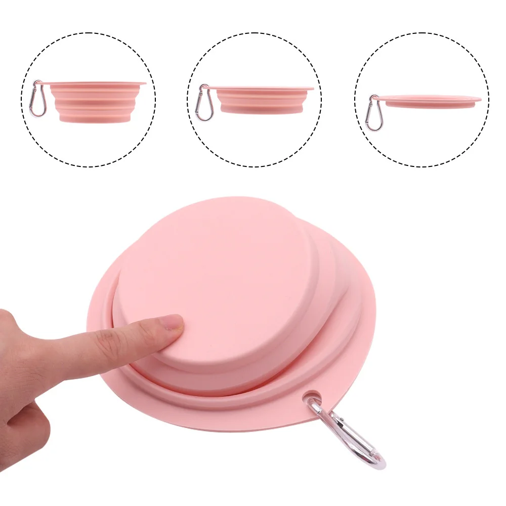 Cuenco portátil para perros plegable, cuenco de agua y comida para viajes de mascotas, plato de alimentación plegable para perros, acampada al aire libre, senderismo - imagen 4
