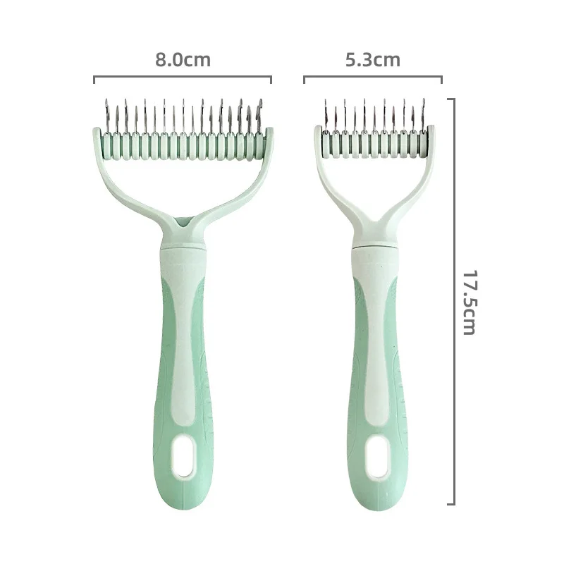 Removedor de pelo de mascotas de doble cara, cepillo para quitar el pelo de perros, peine anudado para cachorros, cepillo para el pelo para gatos, suministros de aseo para mascotas