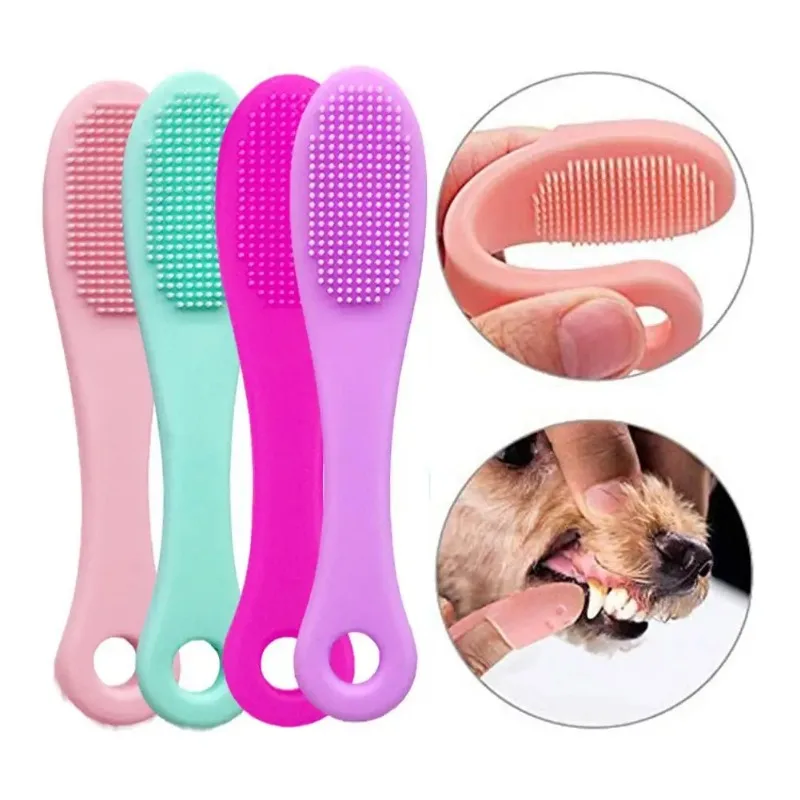 Cepillo de dientes de silicona para perros y gatos, cepillo de limpieza suave para espinillas y nariz, lana - imagen 3