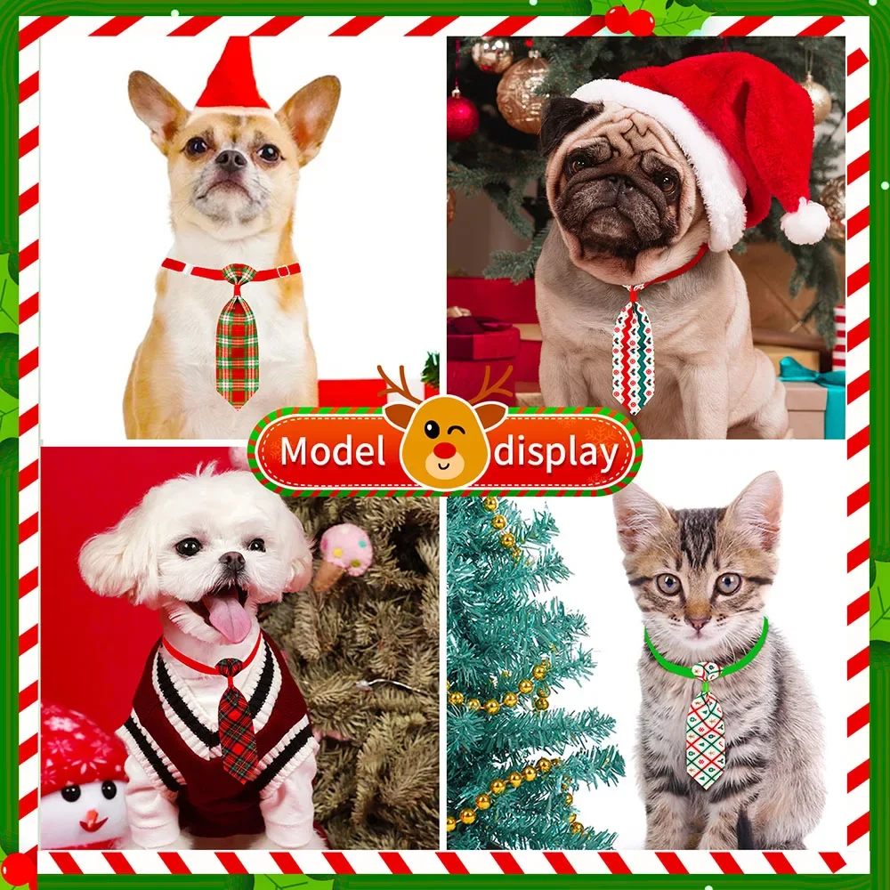 100PS Navidad perro aseo perro pequeño gato corbatas pajarita Navidad suministros para mascotas pajaritas para perros pequeños Collar mascotas accesorios para perros - imagen 2