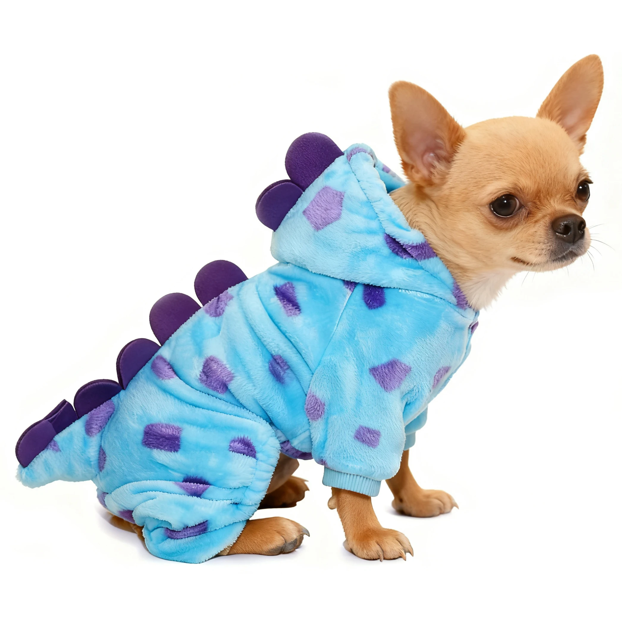 Pijama de invierno para perros, mono, disfraz de dinosaurio para perros pequeños y gatos, sudaderas con capucha para perros, mono para clima frío para Navidad y Halloween