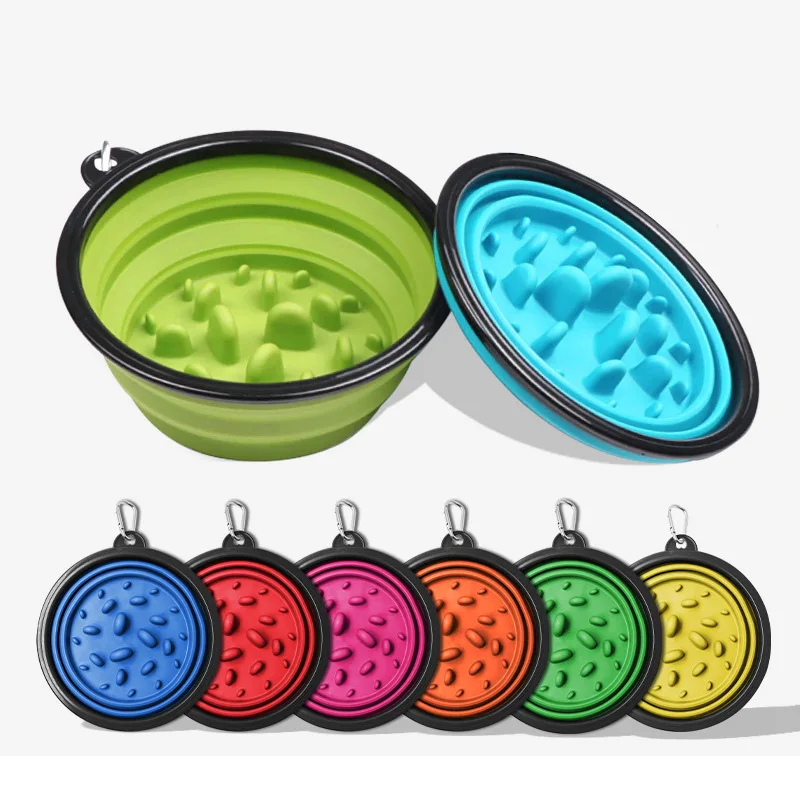 Cuenco plegable para perros con alimentación lenta para viajar y acampar, cuenco portátil de alimentación lenta para perros, cuenco plegable antiasfixia para perros - imagen 4