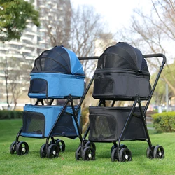 Carrito running para perros y gatos con cesta de almacenamiento