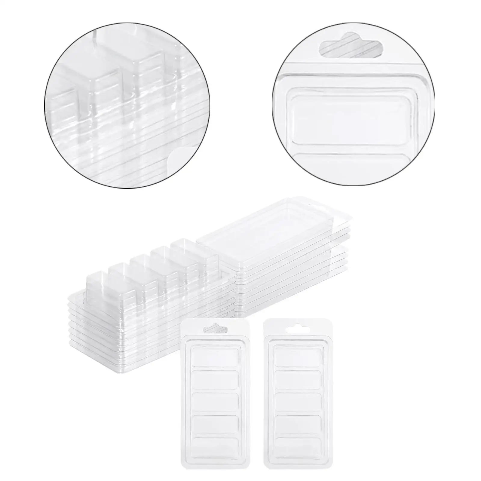 10Pcs Candles Melt Clamshells Models DIY Chocolates Supplies Candle Container Handmade Easy to Use Rectangle Candle Making