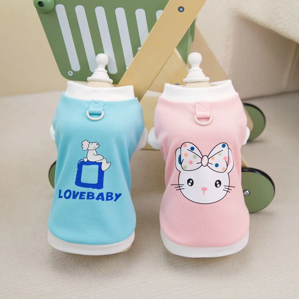 Ropa de primavera con dibujos animados para perros, chaleco tipo gofre para perros pequeños, cachorros, gatos, Yorkshire, Mini ropa para caniche, suministros para mascotas, S-XXL nuevo - imagen 4
