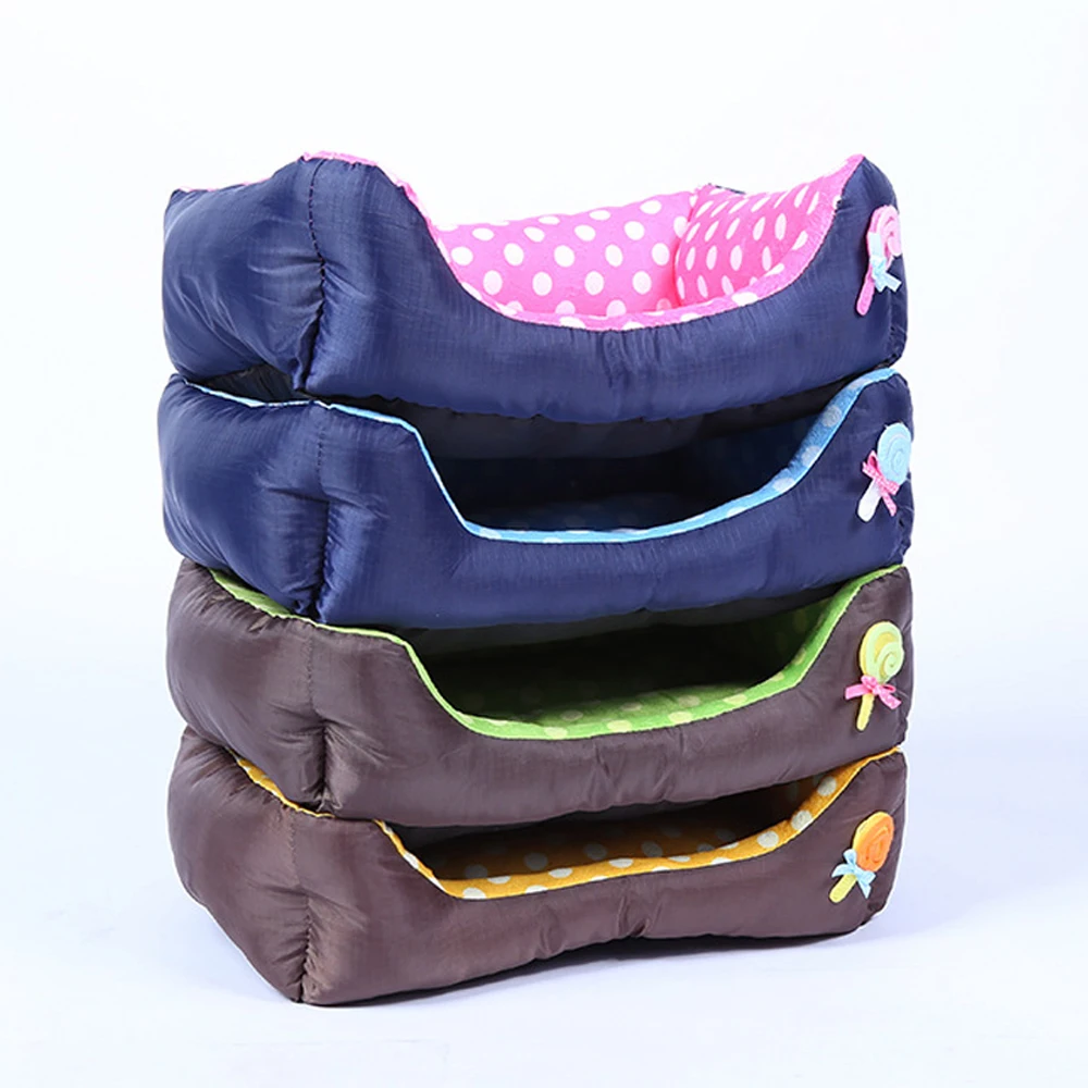Cama cuadrada para perros pequeños, dulces suaves, bonito sofá mediano para gatos, perrera, cómoda cama elástica para perros, accesorios para el hogar - imagen 4
