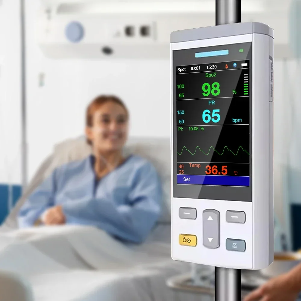 เครื่องตรวจติดตามสัญญาณชีพผู้ป่วยแบบพกพา PC100S สำหรับมนุษย์ 2 พารามิเตอร์ SpO2 อุณหภูมิ ตรวจวัดสัญญาณชีพ - imagen 2