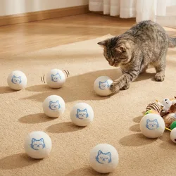 Bolas de lana para gatos, juguetes interactivos para gatos, bolas de pezón para gatitos seguras y silenciosas, tiempo de juego suave y colorido para gatos de interior, regalo para mascotas