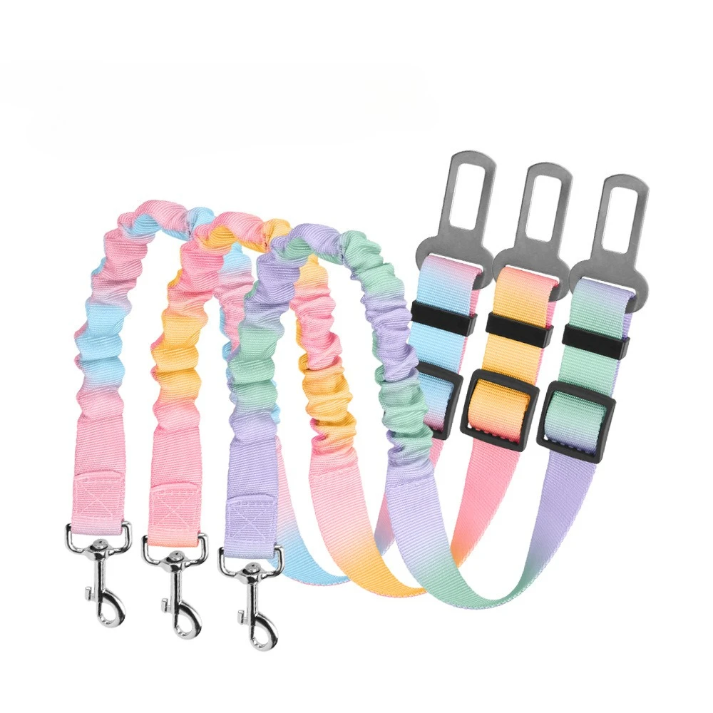 Adjustable Dog Car Seat Belt Harness Leash Nylon Reflective Cushioning Elasticity Car Travel Dog Accessories for Small Dogs - imagen 2