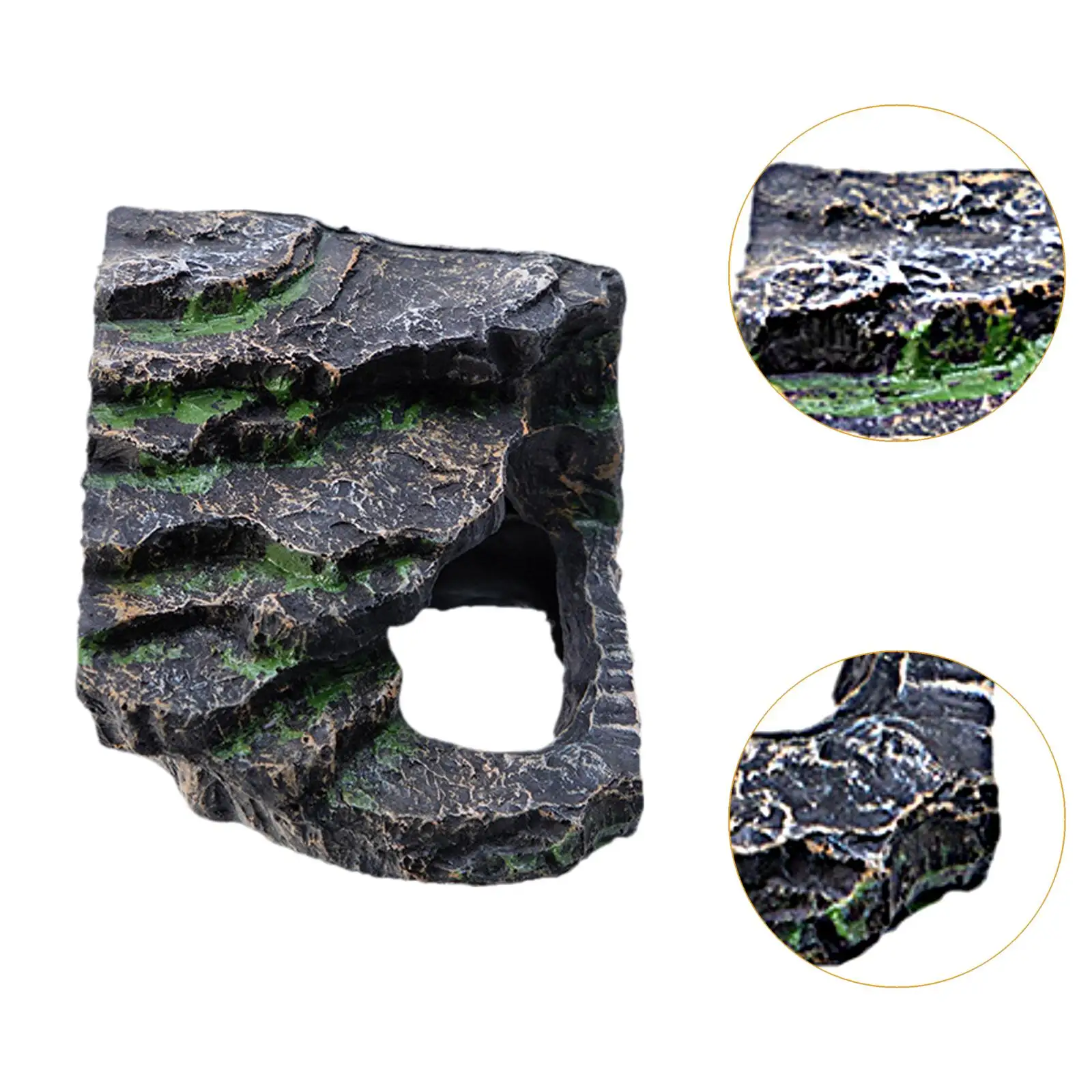 Resin Reptile Rock Hideout Turtles Basking Platform Aquarium Tank Accessories Landscape for Bearded Dragon Aquatic Turtles - imagen 5