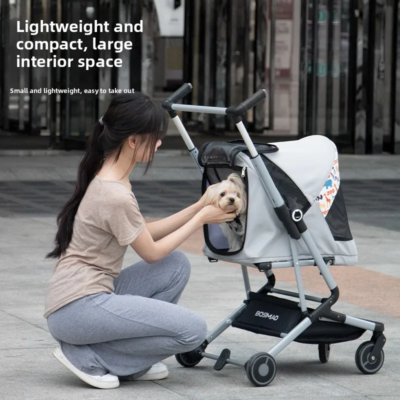 Cochecitos para mascotas, carrito plegable integrado ultraligero y portátil para perros, carrito de espacio grande para salir de perros pequeños y medianos - imagen 2