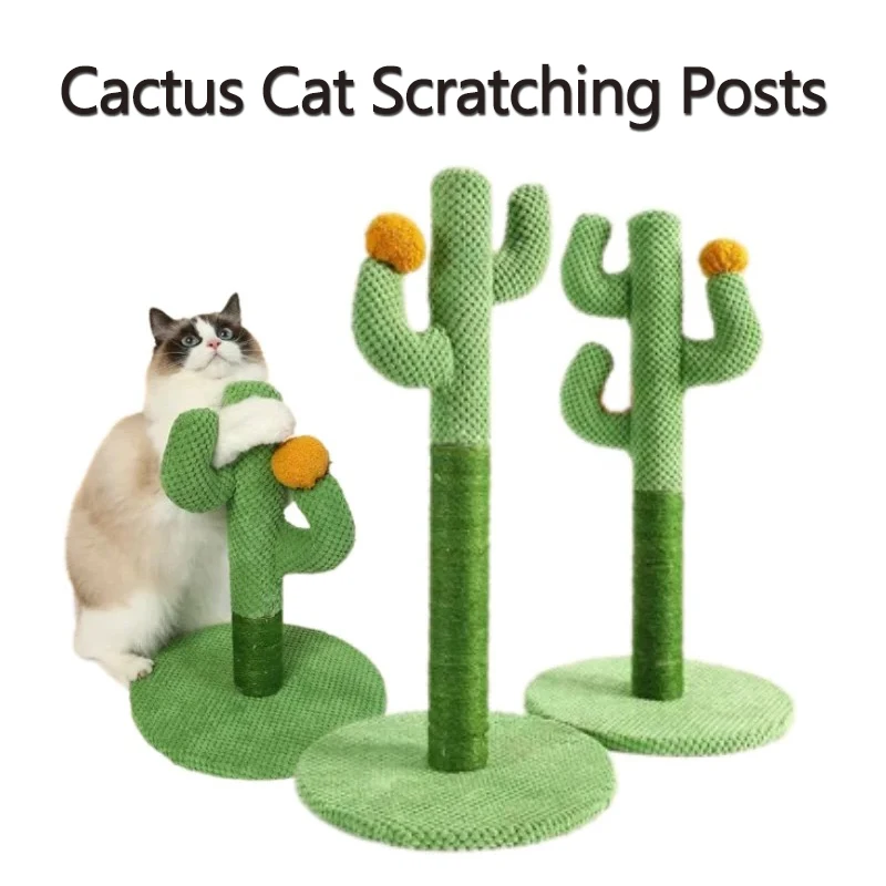 Postes rascadores para gatos de Cactus, cuerda de Sisal, rascador para gatos, juguete interactivo para gatos, juego para moler garras, sacapuntas, juguetes para mascotas