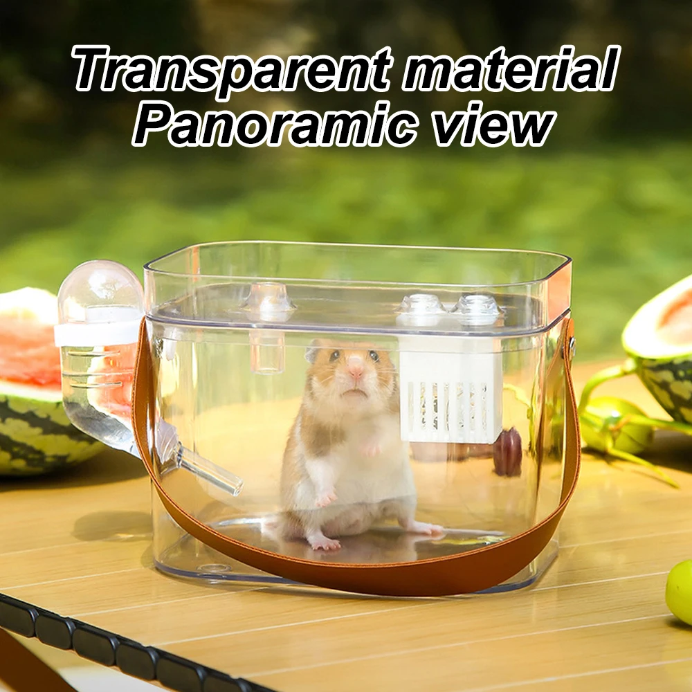 Jaula transparente 2 en 1 para hámster y pájaros con bebedero - imagen 4