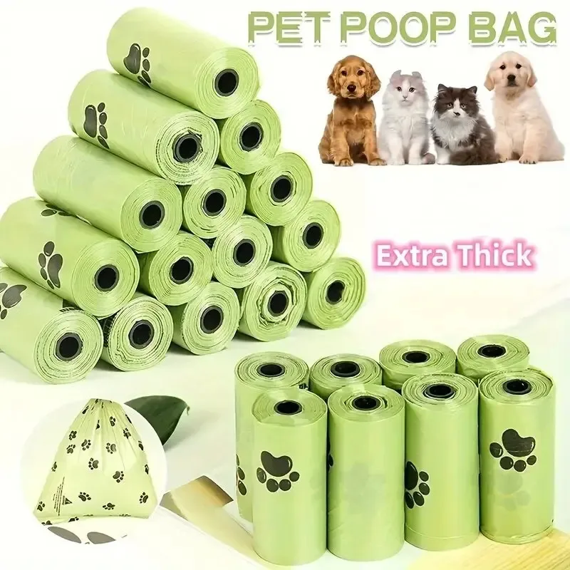 240 uds/16 rollos de bolsas gruesas para excrementos de perros, bolsa de residuos para mascotas a prueba de fugas para caminar al aire libre de perros - imagen 3