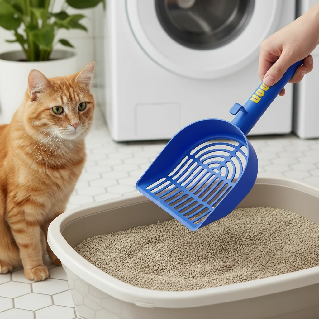 Cuchara de arena de plástico para gatos con agujeros finos, tamaño grande para arena Mineral, pala de limpieza para excrementos de mascotas, herramienta de limpieza duradera para gatos - imagen 3