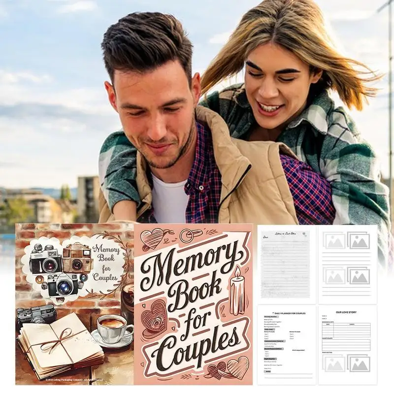 Álbum de recortes para parejas, álbum de recortes de boda, 58 páginas, suministros de álbum de recortes de aventura para momentos de jubilación significativos de San Valentín - imagen 4