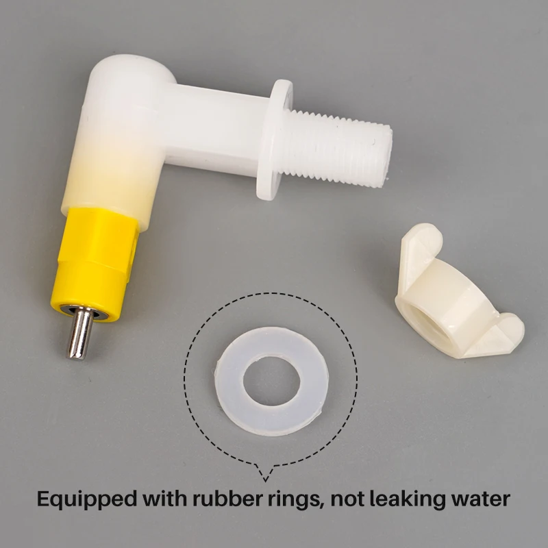 Bebedero automático para pezones de pollo y aves de corral, bebedero automático para conejos, palomas, hámster, mascota, fácil instalación, 2/4/6 Uds. - imagen 5