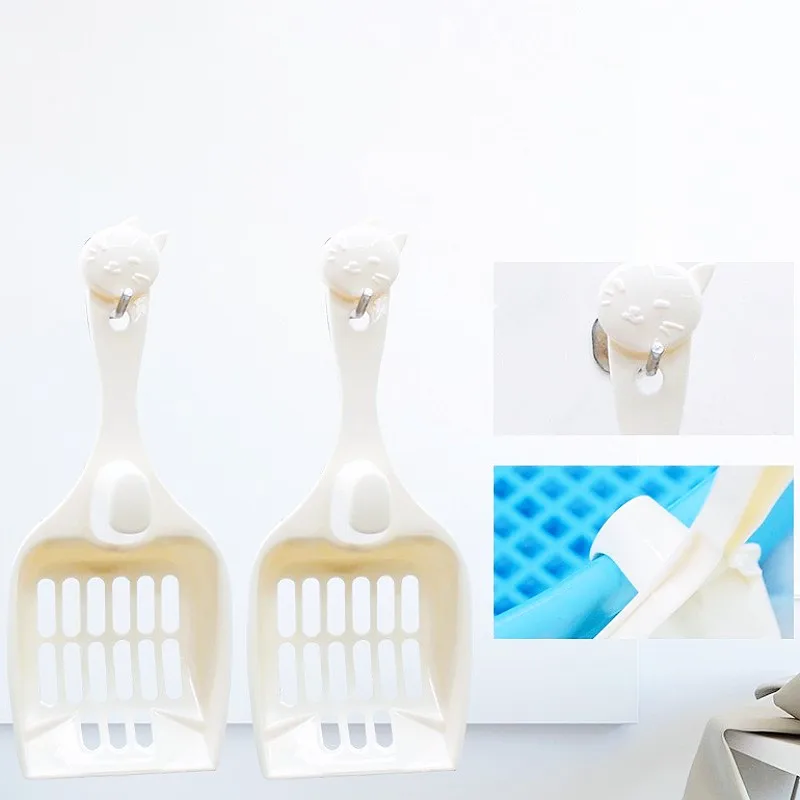 Pala de arena para gatos, pala de arena de plástico para gatos, palas de arena colgantes para limpieza de inodoro de gatos, pala de arena para gatos pequeños, productos para mascotas - imagen 5