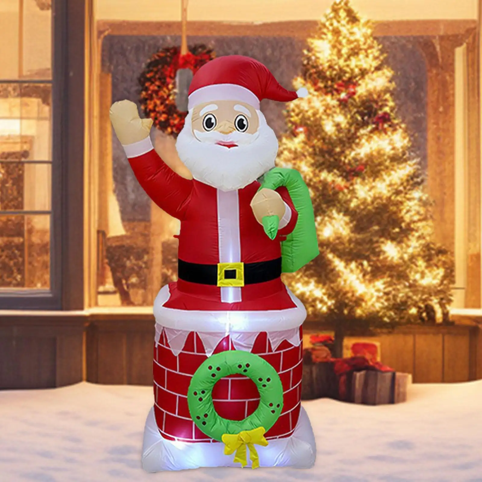 Lighted Santa Claus Christmas Inflatable Ornament with Windproof Rope 180cm Lighted Santa Claus Christmas Inflatable Ornament with Windproof Rope 180cm