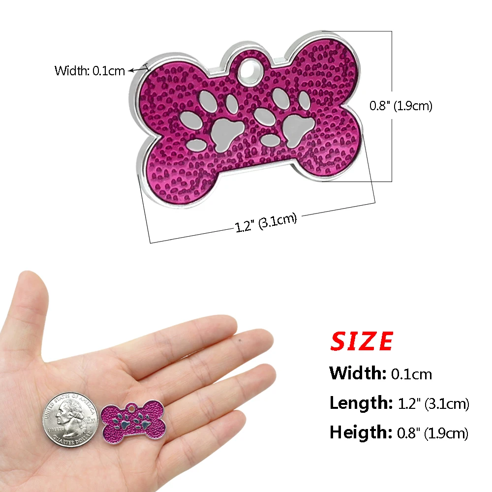 Placa identificativa hueso para collar de gato y perro personalizable - imagen 5