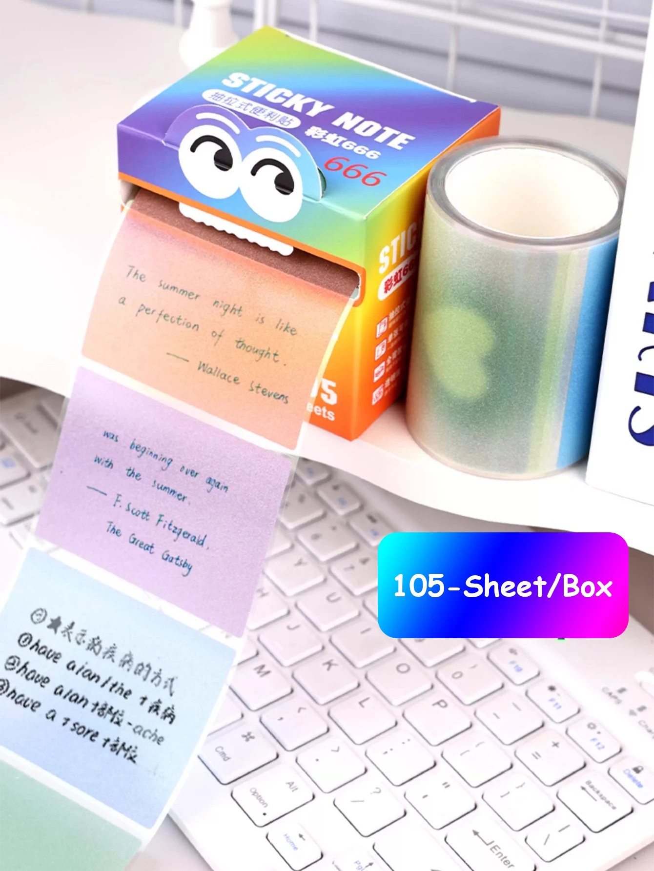 Notas adhesivas transparentes e impermeables para gatos – Degradado - imagen 3