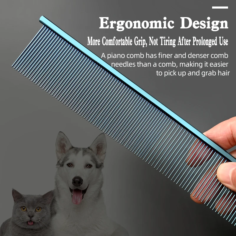 Nuevo estilo, peine de piano para el cuidado de mascotas, competencia especial de peluche, caniche, pelo abierto, peine de nudo, selección de pelo de perro, peine de línea recta - imagen 2