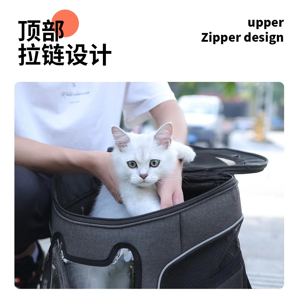Mochila para mascotas, malla adhesiva, mochila para gatos transpirable fuerte, portátil, resistente al desgaste, bolsa para gatos de gran capacidad, productos para mascotas - imagen 5