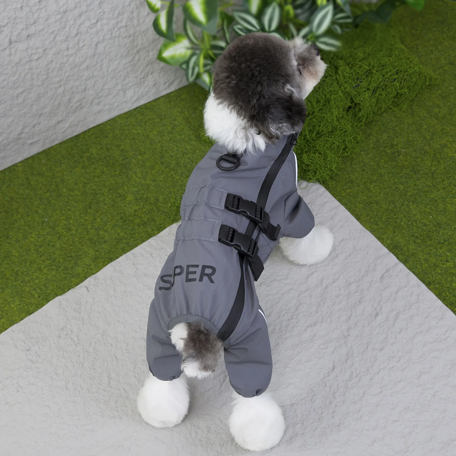 Chubasquero impermeable para perros de cuatro patas, ropa de abrigo impermeable para perros con capucha desmontable, tiras reflectantes para seguridad nocturna, protección de cuerpo completo - imagen 5