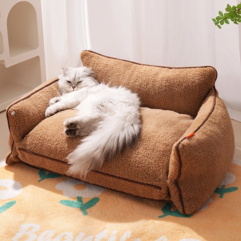 La perrera se calienta en invierno, cama lavable extraíble para gatos, estera para dormir para perros, suministros para mascotas, nido, sofá Universal para mascotas para todas las estaciones - imagen 2